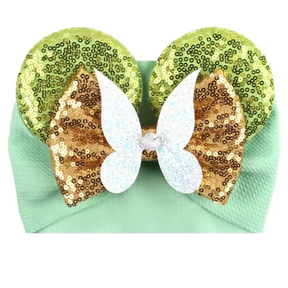 Hand Crafted Other - Minnie Mickey Mouse Ear Headband Green Baby Headwrap NEW